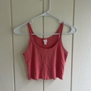 Colsie Pink Ribbed Crop Tank Top